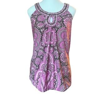 INC Embellished Paisley Halter Neck Top S
